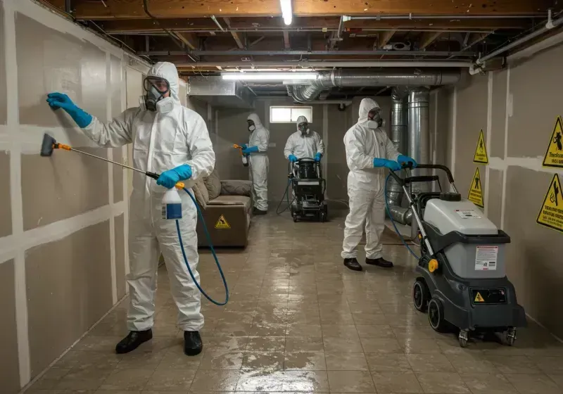 Basement Moisture Removal and Structural Drying process in Youngwood, PA